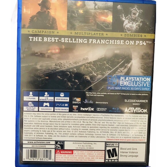 Call Of Duty WWII‎ PlayStation 4 Professionally Resurfaced-Rated Mature - Picture 2 of 4